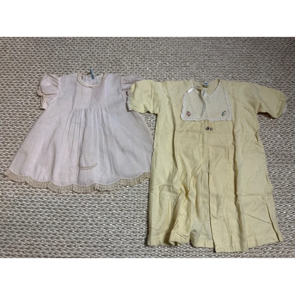 Vintage Baby Girl Lot Carters Smocked Lace Embroidered Dresses Bloomers 50's